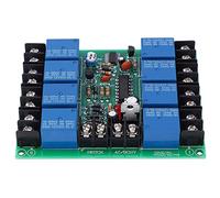 Annadue Placa de Secuencia de Tiempo de Potencia, Módulo Controlador Secuencial Ajustable de 8 Canales, Controlador de Sincronización 0.2-4S para Prueba Industrial de Distribución de Energía