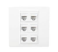 Annadue Placa Frontal Ethernet Cat6 Placa de Pared de Enchufe Ethernet Hembra a Hembra Cat 6 de 6 Puertos para Dispositivos Ethernet Cat6 6a 5 5e Caja de Enchufe de Red