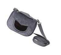 Annadue Portador de Hámster para Mascotas de Franela Gris, Bolsa Pequeña para Salida de Mascotas para Cobayas, Ardilla, Chinchilla, Portador Portátil Transpirable para Viajes (Medio)