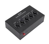Annadue Preamplificador de Instrumento Amplificador de Auriculares Preamplificador de Ecualizador de 4 Bandas Ganancia de 22 DB Salida Dual Batería Recargable de 500 MAh par