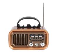 Annadue Radio de Altavoz Bluetooth Vintage, Radio Am FM SW Portable con un Volumen Fuerte, BT5.0, Tarjeta USB/TF Player y Música, Altavoz Recargable con Batería Solar (Gold)