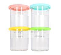 Annadue Recipientes de Helado de Plástico de Grado Alimenticio para Máquinas para Hacer Helados NC500 NC501 4 Piezas Tazas Fáciles de Limpiar con Tapas para Golosinas Personalizables (#1)