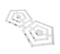 Annadue Reglas para Acolchar, Regla Acrílica de Doble Pentágono, Herramienta de Plantilla de Costura de Patchwork Transparente, Ideal para Acolchar de Dibujo de Costura DIY