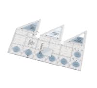 Annadue Rejillas de Regla Acrílica Transparente, Guía de Corte de Cuarto de Triángulo Antideslizante de Doble Tira de 45/60/90 Grados para Plantillas de Acolchado y Costura (45 grados #02)
