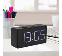 Annadue Reloj Despertador, Reloj de Mesa Electrónico LED con Función de Repetición para Uso en el Escritorio del Dormitorio del Hogar del Estudiante (Black)