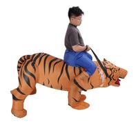 Annadue ROBUSTO Disfraz de Tigre Inflable Divertido Cuerpo Completo Soplado Tamaño L para 150-190 Cm de Altura con Soplador para Programa de Televisión Club de Baile