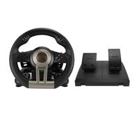 Annadue Rueda de Carreras y Pedales para PC, Rueda de Carreras Giratoria de 180 Grados con Pedales de Movimiento Manual, Ajuste Inteligente de Vibración, Pedal Lineal, Ruedas de Juego de