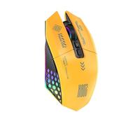 Annadue Ruse RGB Gaming Mouse con 3 Modo con Cable/Bluetooth/2.4g, 12000 dpi, Encuestas de 1000Hz, Diseño Ergonómico, Carga Tipo C para PC. 500 MAh (Yellow)
