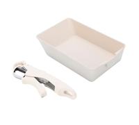 Annadue Sartén Tamagoyaki, Sartén para Tortilla Japonesa Antiadherente con Desmontable, Rectangular para Rollo de Huevo para Desayuno y Cocina Casera (Beige)
