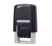Annadue Sello de Fecha, Sello Autoentintado de 25x2,8 Mm, Ajustable de Secado Rápido con Impresión Clara en Inglés, Herramienta de Suministros de Oficina para Formularios de Documentos (BLACK)