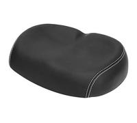 Annadue Sillín de Bicicleta de Cuero de PU, Cojín de Asiento de Bicicleta Cómodo y Ancho, Cojín de Ciclismo Acolchado de Amortiguación Suave para Hombres y Mujeres, de Montaña Cruiser (Black)