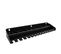 Annadue Soporte de Pared para Alicates de Hierro Fundido de Servicio | Estante de almacenamiento de dos niveles, recubrimiento en polvo negro, acabado a prueba de óxido, orificios previamente