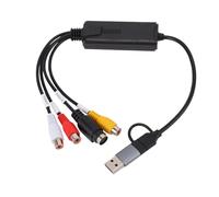 Annadue Tarjeta de Captura de Video AV S, USB 2.0 Tipo C Grabador de Video con Sonido 640x480 25Hz 720x576 30Hz PAL NTSC para Enseñar Digitalización Grabación en