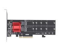 Annadue Tarjeta de expansión de Disco Duro, ASM2812 PCIe 3.1 x8 a Dual M.2 (NVME) Convertidor de Tarjeta de expansión SSD, Compatible con 22110, 2280, 2260, 2242, 2230