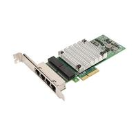 Annadue Tarjeta PCIEx4 Gigabit Ethernet con 4 Puertos, Chip Intel I350, Disipador de Calor Grande, Interfaz RJ45, Pines Dorados
