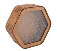 Annadue Tarro de Ahorro de Madera Forma Hexagonal Banco con Escala Digital | Caja para coleccionistas de monedas, seguimiento de su total, acento rústico para el hogar, diversión para todas las