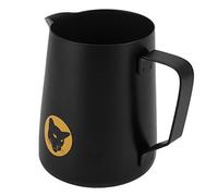 Annadue Taza de café, Jarra para Espumar Leche de Acero Inoxidable 304 de 600ml, Jarra de café Negra para Espumar Taza, Accesorio para Latte