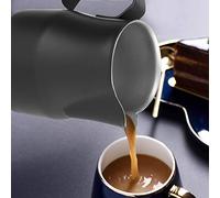 Annadue Taza para Espumar Leche de Acero Inoxidable, Jarra de café de 500 Ml, Jarra de café Latte Art para Cafetería, Taza de Negra, de Leche para Espumar Al (BLACK)