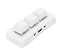 Annadue Teclado de 3 Teclas, Teclado Mecánico Ergonómico y Compacto con Conexión USB por Cable e Inalámbrica de 2.4 GHz, Ideal para Juegos y Trabajo en y OS X. (White)