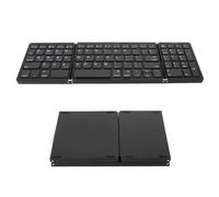 Annadue Teclado Inalámbrico, Teclado Bluetooth Plegable, Estructura Oculta de Triple Pliegue Silencioso de Larga Resistencia para Estudio (Black)