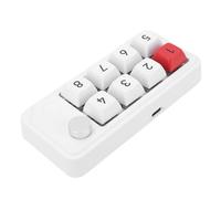 Annadue Teclado Numérico USB C con Cable, Teclado Macro con una Mano con 8 Teclas Programables, Intercambio en Caliente, Control de Perilla, para Atajos de Trabajo de Diseño (White)