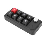 Annadue Teclado Numérico USB C con Cable, Teclado Macro con una Mano con 8 Teclas Programables, Intercambio en Caliente, Control de Perilla, para Atajos de Trabajo de Diseño (Black)