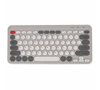 Annadue Teclado Redondo Retro, Teclado Mecánico con Modo Dual 2.4G, Teclados de Computadora para Wins para para iOS (White)