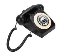 Annadue Teléfono Retro Bluetooth Teléfono Fijo Inalámbrico de Escritorio Bluetooth con Altavoz de Estilo Vintage y Batería de 1200 MAh para Oficina en Casa iOS (Black)