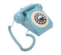Annadue Teléfono Retro Bluetooth Teléfono Fijo Inalámbrico de Escritorio Bluetooth con Altavoz de Estilo Vintage y Batería de 1200 MAh para Oficina en Casa iOS (Blue)