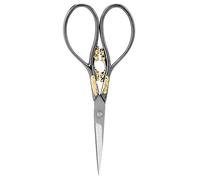 Annadue Tijeras de Sastre de Acero Inoxidable, 1 Tijera de Costura para el Hogar, Plateadas con Patrón Dorado, Tijeras de Bordado de 5,5 Pulgadas, de Manualidades Clásicas Europeas para Coser, (flor