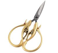 Annadue Tijeras Retro con Forma de Cisne, Herramienta de Corte de Punto de Cruz, Tijeras de Costura DIY para Manualidades Domésticas, Accesorios de Costura para Papel de Cuero de Tela (flor dorada