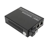 Annadue Transceptor de Fibra óptica,TX 1310nm/RX1550nm SC Single Fiber Singlemode RJ45 Port Fiber Transceiver with LED Indicator,2 Ports Ethernet Transmission&1 Port Optical Fiber Switch