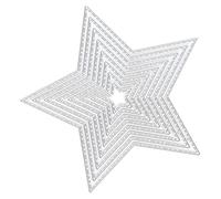 Annadue Troquel de Corte de Metal, Plantilla en Relieve con Forma de Estrella de Cinco Puntas, Troqueles Grabados Decorativos para álbum, Manualidades, álbumes de Recortes, Fabricación de Tarjetas
