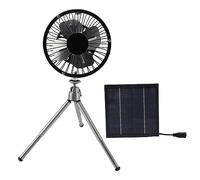 Annadue Ventilador de Panel Solar de 20 W, Ventilador Portátil Alimentado por USB con Soporte para Acampar, Pescar, Viajar y Enfriar Al Aire Libre