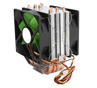 Annadue Ventilador para CPU de 3 Pines Doble Ventilador Verde | Radiador de doble torre, 6 tubos de calor, ventilador de refrigeración de 90 mm, bajo ruido de 20 dBA, cojinete hidráulico
