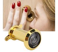 Annadue Visor de Puerta Antirrobo con ángulo de Visión de 220 Grados, Mirilla de Seguridad para el Hogar con Cubierta Trasera, Accesorios para Puertas del Hogar, 2 Piezas (Oro 16 simple, apertura
