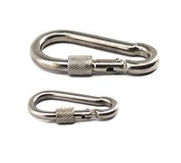 Annakideya Mosquetón de cierre M11 de acero inoxidable 304 con hebilla de resorte hembra adecuado para llavero, camping, senderismo, pesca, mochilero, paquete de 2 unidades