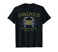 Annapolis Maryland Cangrejo azul desde 1649 letras de olivo arqueado Camiseta