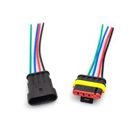 ANNBCDL 1 Juego de conector eléctrico impermeable compatible automóvil, conector macho hembra con arnés de Cable compatible coche y motocicleta, 1P, 2P, 3P, 4P, 5P, 6P, 1,5mm (3P Male Female)