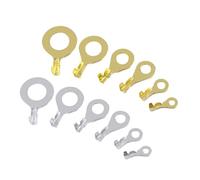 ANNBCDL 1000 Uds DJ431 M3/M4/M5/M6/M8/M10 terminales de anillo ojos engarzado cobre conector Cable no aislado(M8 Golden)