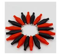 ANNBCDL 20 unids/lote 35MM Clip de cocodrilo Metal G99 abrazadera Compatible medidor sonda prueba negro/rojo con bota plástico