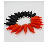 ANNBCDL 20 unids/lote pinza de cocodrilo Metal 45MM G98 medidor sonda prueba Compatible negro y rojo con bota plástico
