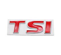 ANNBCDL 3D Metal TSI letra emblema del maletero trasero insignia pegatinas calcomanía estilo de coche(Red TSI,80x25mm)
