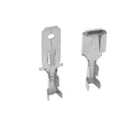 ANNBCDL 50 Uds. Conector automotriz de inserción 6,3mm DJ611-6.3A macho .3B hembra latón terminales cable engarzado empalme automático(25set Silver)