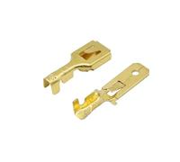 ANNBCDL 50 Uds. Conector automotriz de inserción 6,3mm DJ611-6.3A macho .3B hembra latón terminales cable engarzado empalme automático(25set golden)