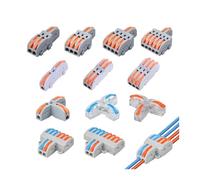 ANNBCDL Conectores rápidos de salida múltiple, conector Cable cableado divisor compacto Universal, bloque terminales empuje, 1/5/10 Uds(T11O,10PCS)