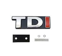 ANNBCDL Logotipo 3D de Metal TDI for parrilla delantera coche, pegatina con emblema, guardabarros laterales y traseros, insignia decorativa for, Compatible Golf MK4 MK5(Grille Red I)