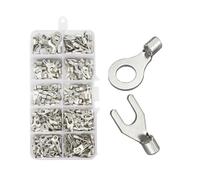 ANNBCDL Unids/caja 320, terminales 10 en 1, horquilla de anillo no aislado, Kit surtido latón tipo U, conector Cable, pala engarce(OT 200PCS MIXED BOX)