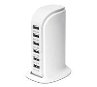 ANNCAY Cargador USB 30W Con 6 Tomas, Tecnología de Detección Inteligente, Fuente de Alimentación Múltiple, Para Teléfonos Inteligentes, Auriculares, Tabletas y Más