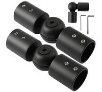Anndason - Conector de codo con bisagras para barra de cortina de ventana de 1 pulgada, color negro, juego de 2